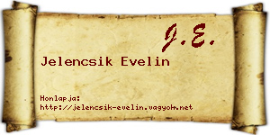 Jelencsik Evelin névjegykártya
